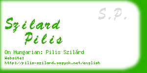 szilard pilis business card